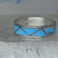 Vintage Sterling Silver Rough Reconstituted Turquoise Geometric Band Size 8.25 925