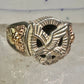 Eagle ring Black Hills Gold w leaves onyx size 12 sterling silver women men