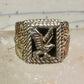 Eagle ring Black Hills Gold w leaves onyx size 11 sterling silver women men