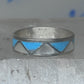 Vintage Sterling Silver Reconstituted Turquoise Mother of Pearl Band Signed R Size 7.50 925