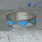 Vintage Sterling Silver Reconstituted Turquoise Mother of Pearl Band Signed R Size 7.50 925