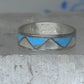 Vintage Sterling Silver Reconstituted Turquoise Mother of Pearl Band Signed R Size 7.50 925