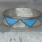 Vintage Sterling Silver Reconstituted Turquoise Mother of Pearl Band Signed R Size 7.50 925