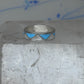 Vintage Sterling Silver Reconstituted Turquoise Mother of Pearl Band Signed R Size 7.50 925