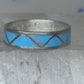 Vintage Sterling Silver Rough Reconstituted Turquoise Geometric Band Size 7.75 925