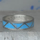 Vintage Sterling Silver Rough Reconstituted Turquoise Geometric Band Size 7.75 925