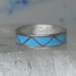Vintage Sterling Silver Rough Reconstituted Turquoise Geometric Band Size 7.75 925