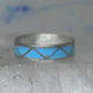 Vintage Sterling Silver Rough Reconstituted Turquoise Geometric Band Size 7.75 925