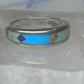 Vintage Southwestern Silver Multi Stone Inlay Ring WJ Ashton Begay Style Size 8 925