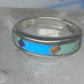 Vintage Southwestern Silver Multi Stone Inlay Ring WJ Ashton Begay Style Size 8 925