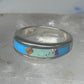 Vintage Southwestern Silver Multi Stone Inlay Ring WJ Ashton Begay Style Size 8 925