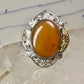 Black Hills Gold ring long stone leaves size 7.50 sterling silver women girls
