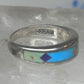 Vintage Southwestern Silver Multi Stone Inlay Ring WJ Ashton Begay Style Size 8 925