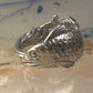 Fish spoon ring size 7.50 adjustable fishermen sterling silver band