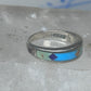 Vintage Southwestern Silver Multi Stone Inlay Ring WJ Ashton Begay Style Size 8 925