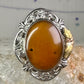 Black Hills Gold ring long stone leaves size 7.50 sterling silver women girls