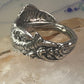 Fish spoon ring size 7.50 adjustable fishermen sterling silver band