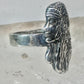 Face ring Art Deco style band size 7.25 sterling silver women