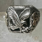 Eagle ring size 10 Black Hills Gold onyx leaves sterling silver band women men