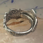 Fish spoon ring size 7.50 adjustable fishermen sterling silver band