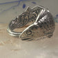 Fish spoon ring size 7.50 adjustable fishermen sterling silver band