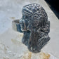 Face ring Art Deco style band size 7.25 sterling silver women