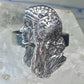 Face ring Art Deco style band size 7.25 sterling silver women