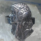 Face ring Art Deco style band size 7.25 sterling silver women