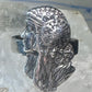 Face ring Art Deco style band size 7.25 sterling silver women