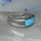Vintage Sterling Silver Bar Turquoise Rope Ring Carolyn Pollack Size 9 925
