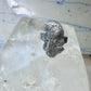 Face ring Art Deco style band size 7.25 sterling silver women