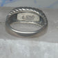 Vintage Sterling Silver Bar Turquoise Rope Ring Carolyn Pollack Size 9 925
