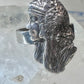 Face ring Art Deco style band size 7.25 sterling silver women