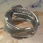 Fish spoon ring size 7.50 adjustable fishermen sterling silver band