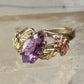 Black Hills Gold ring amethyst leaves size 6.75 sterling silver women girls