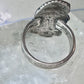 Face ring Art Deco style band size 7.25 sterling silver women