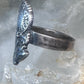 Face ring Art Deco style band size 7.25 sterling silver women