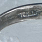 Face ring Art Deco style band size 7.25 sterling silver women