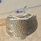 Fish spoon ring size 7.50 adjustable fishermen sterling silver band