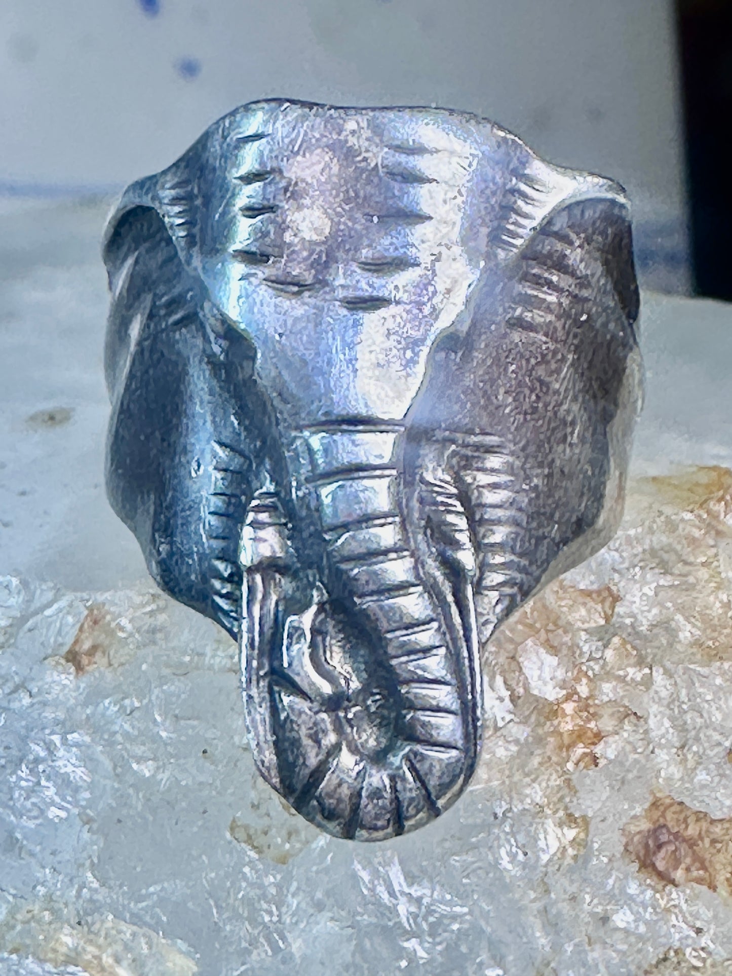 Elephant ring vintage animal band size 9.50 sterling silver women girls