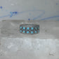 Vintage Sterling Silver Block Turquoise Checkerboard Band Signed SE Size 8.75  925