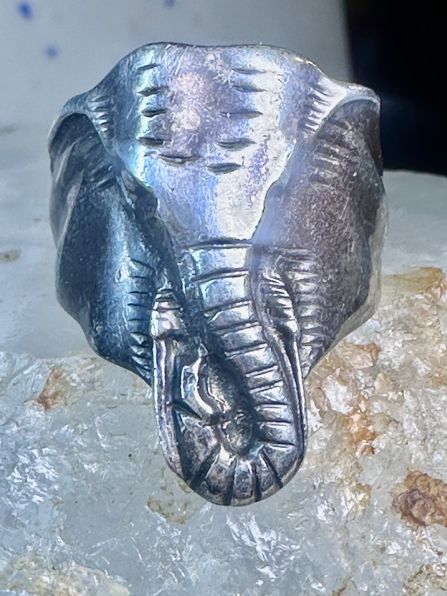 Elephant ring vintage animal band size 9.50 sterling silver women girls