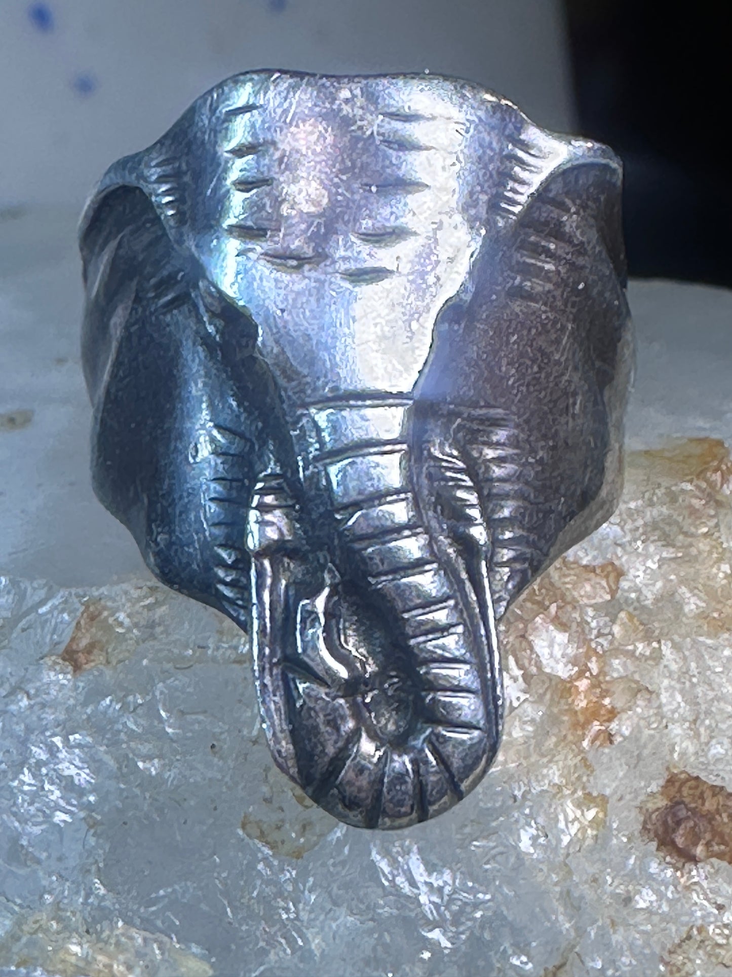 Elephant ring vintage animal band size 9.50 sterling silver women girls