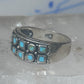 Vintage Sterling Silver Block Turquoise Checkerboard Band Signed SE Size 8.75  925