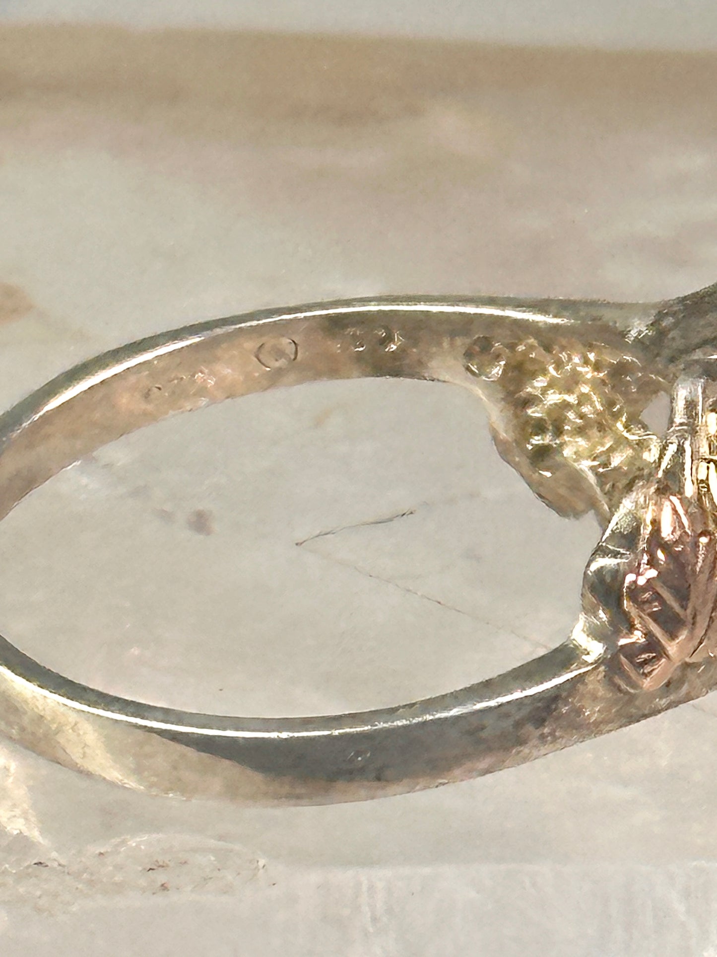 Black Hills Gold ring amethyst leaves size 6.75 sterling silver women girls