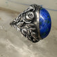 Art Deco ring floral flowers blue lapis or not ? size 3 sterling silver women girls