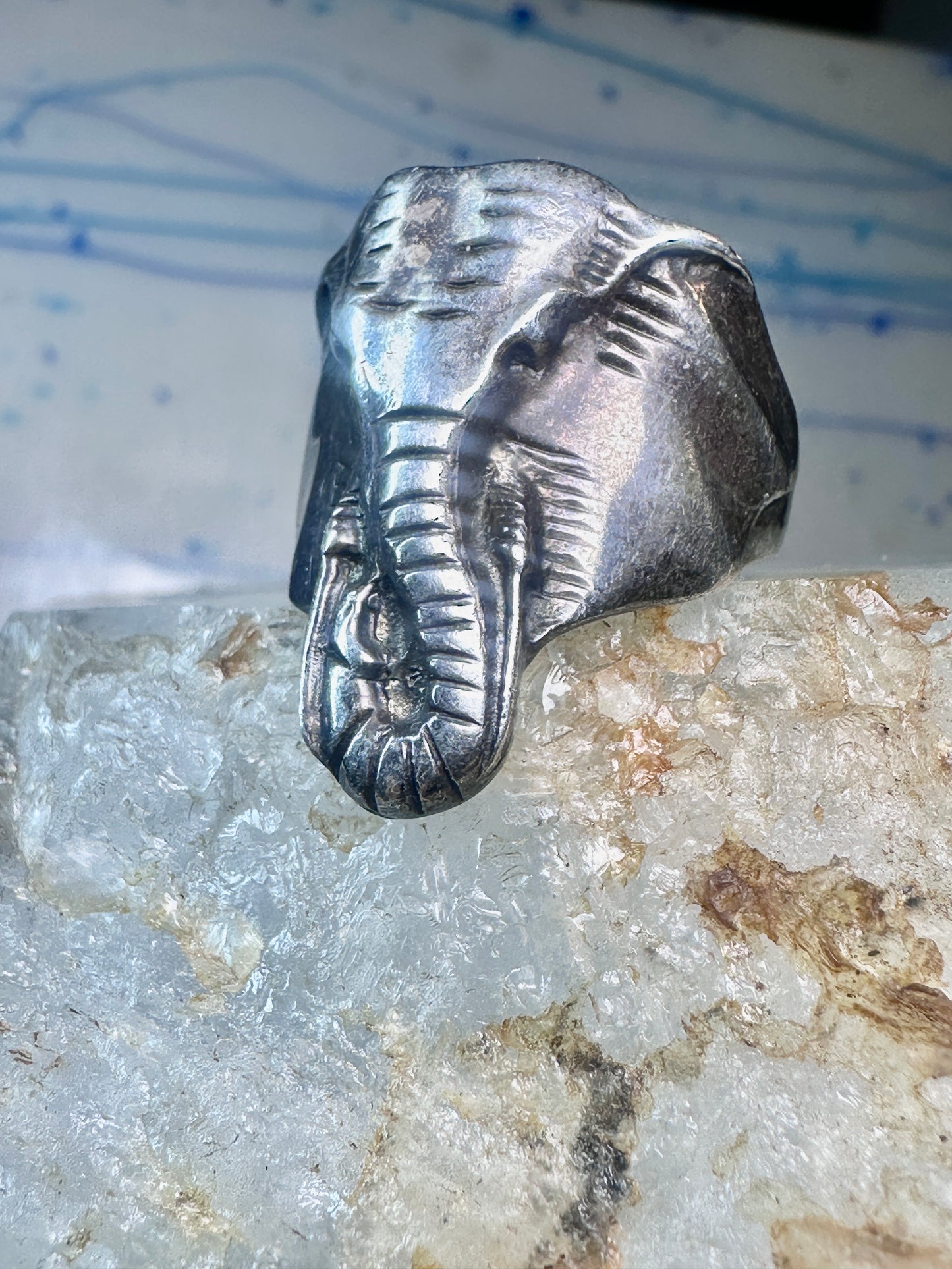 Elephant ring vintage animal band size 9.50 sterling silver women girls
