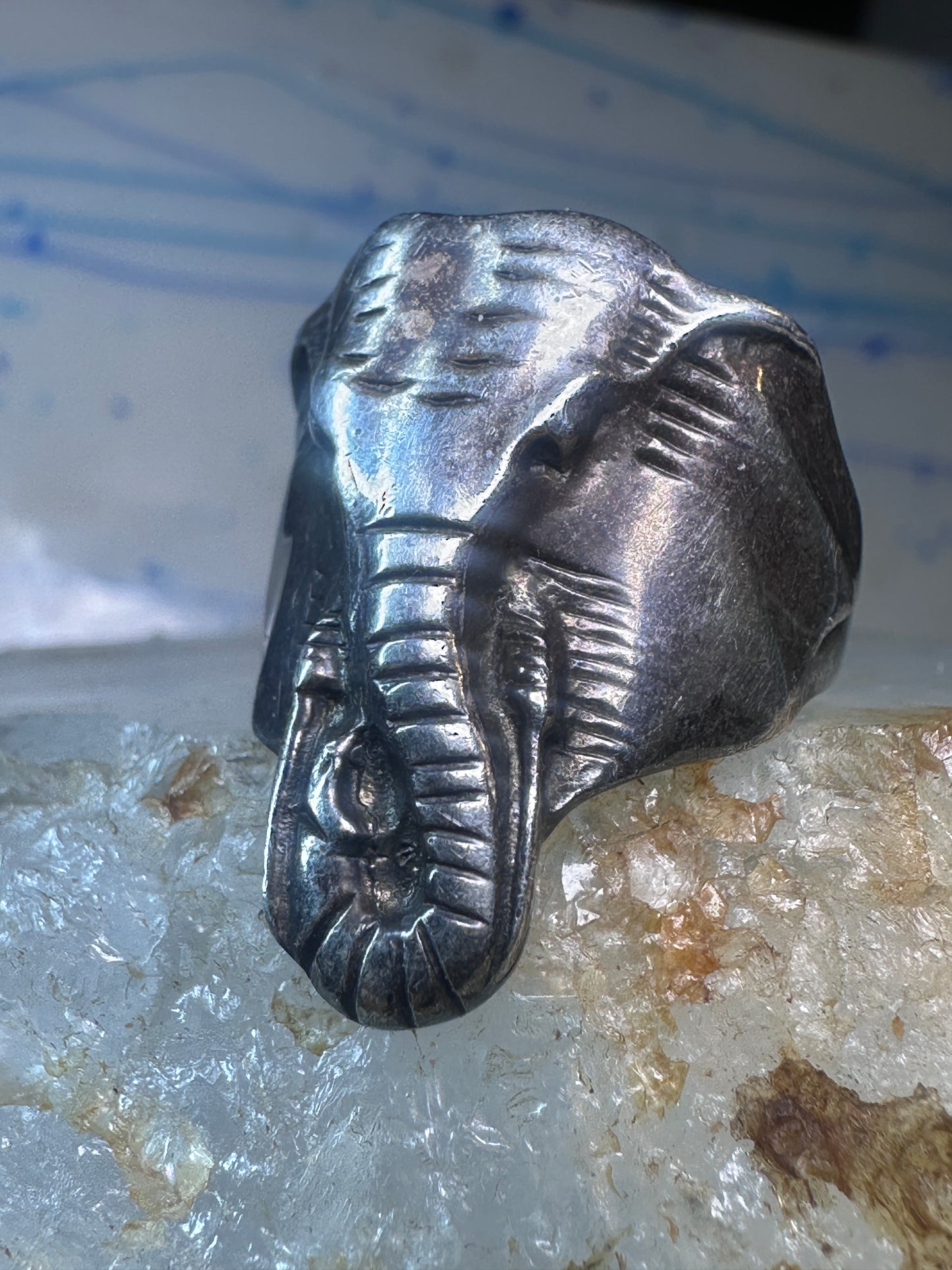 Elephant ring vintage animal band size 9.50 sterling silver women girls