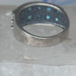 Vintage Sterling Silver Block Turquoise Checkerboard Band Signed SE Size 8.75  925