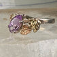 Black Hills Gold ring amethyst leaves size 6.75 sterling silver women girls